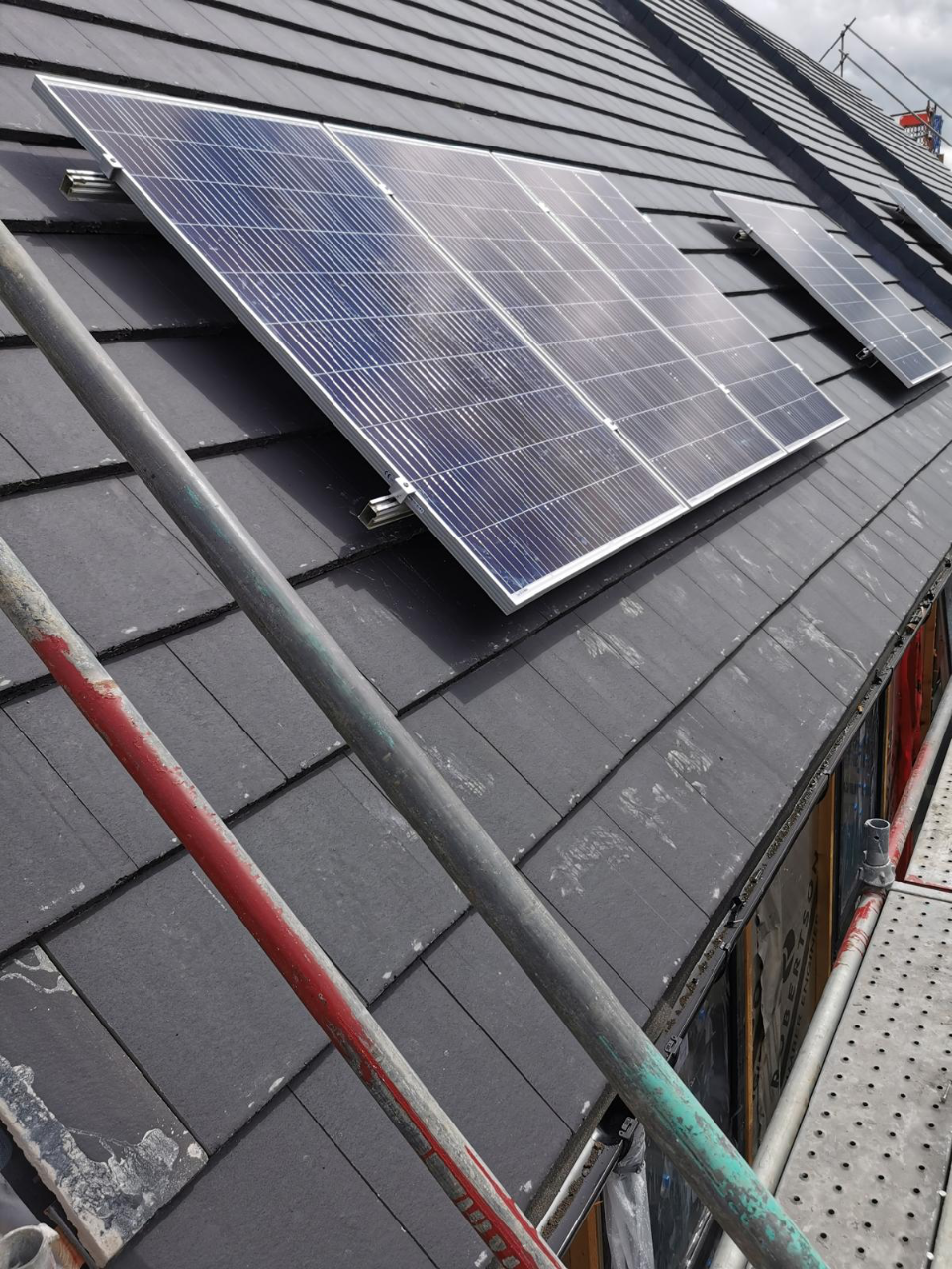 Battery and inverter installed indoors